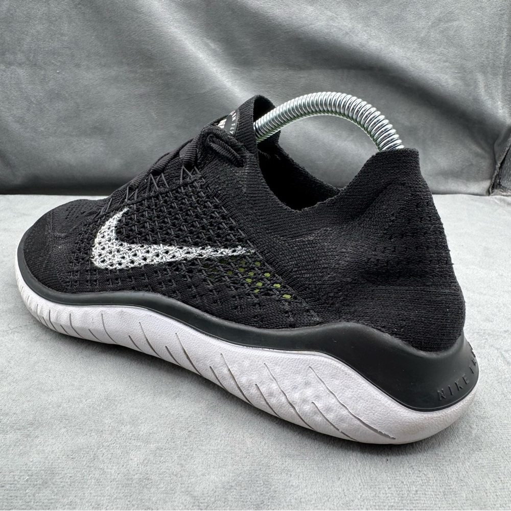 Nike Free RN Flyknit 2018 Running Shoes Men’s Size 9.5 Black White Athletic - Picture 6 of 14